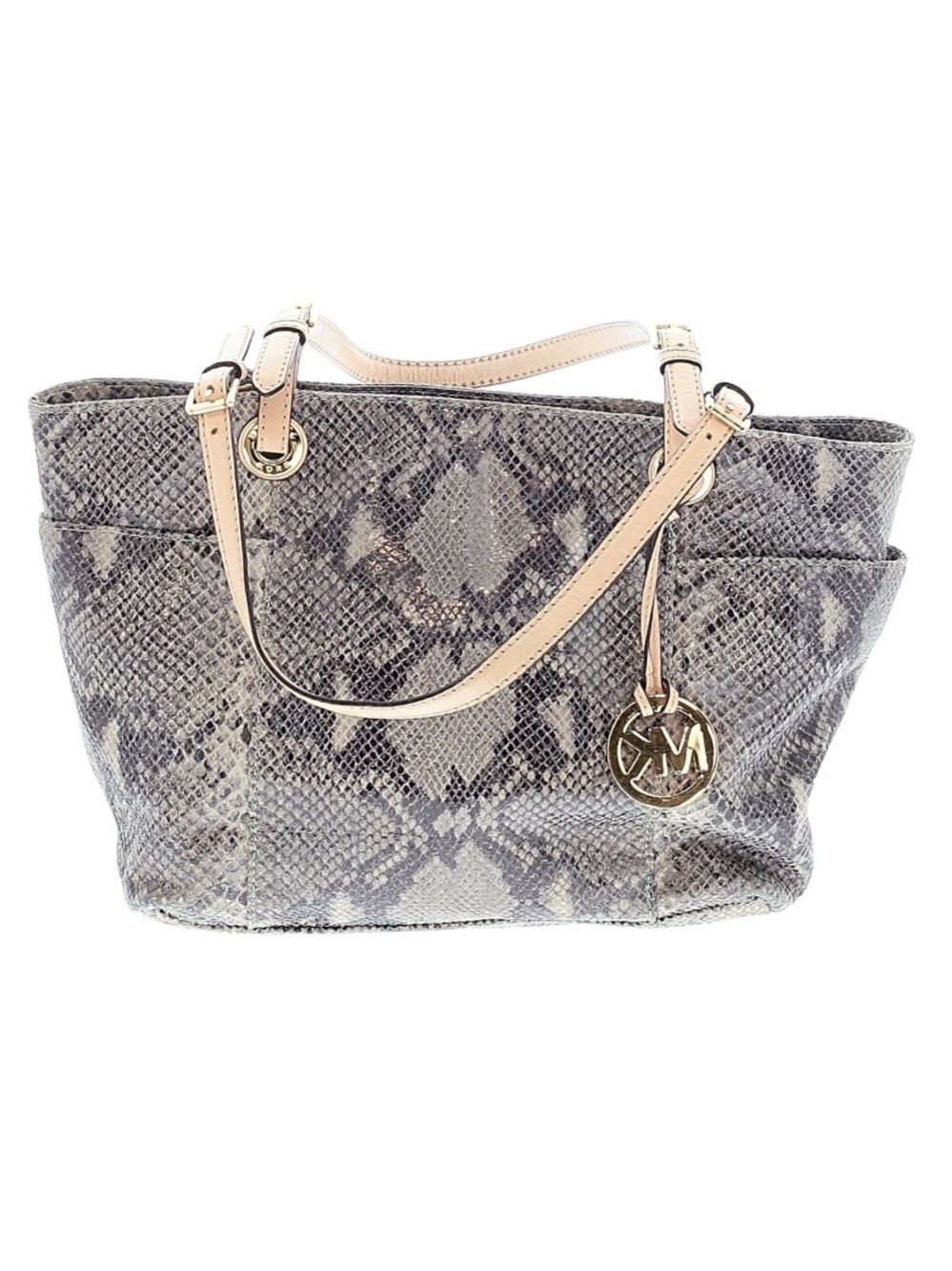 MICHAEL Michael Kors Taupe Snake-Print Leather Tote